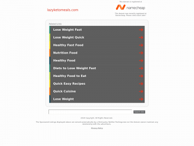 lazyketomeals.com snapshot