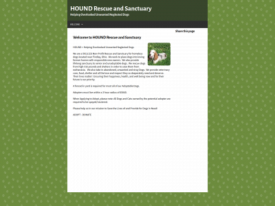 houndrescueandsanctuary.com snapshot