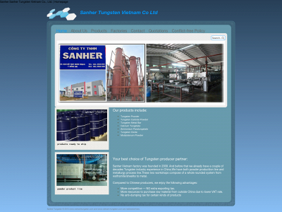 sanher-tungsten.com snapshot