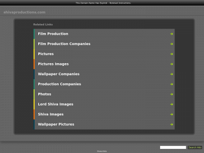 shivaproductions.com snapshot