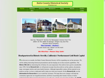 buttecountyhistoricalsociety.org snapshot