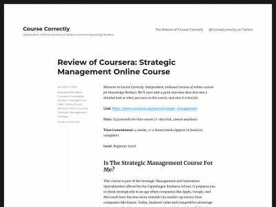 coursecorrectly.com snapshot