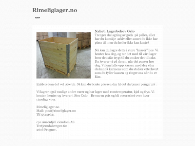 rimeliglager.no snapshot