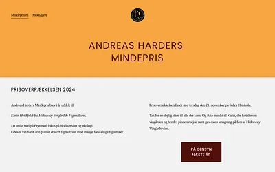 andreashardersmindepris.dk snapshot