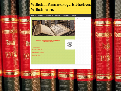 wilholmiraamatukogu.com snapshot