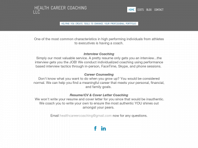 healthcareercoaching.com snapshot