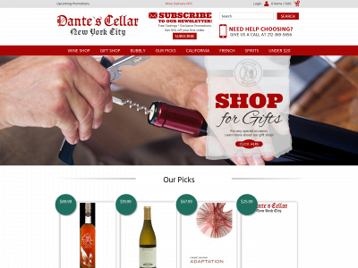 dantescellar.com snapshot