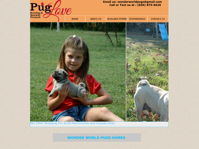 wonderworldpugs.com snapshot