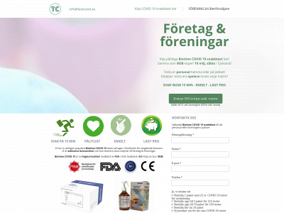 testcovid.se snapshot