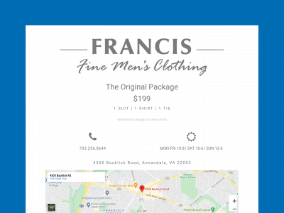 francisfinemensclothing.com snapshot
