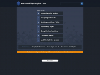 hotelandflightengine.com snapshot