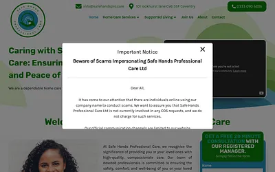 safehandspro.care snapshot