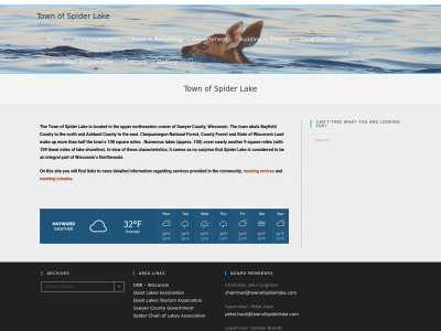 townofspiderlake.com snapshot