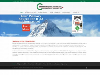 www.certifiedrefrigerant.com snapshot
