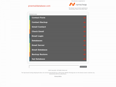 proemaildatabase.com snapshot