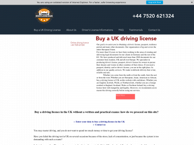 drivinglicenseforsale.uk snapshot