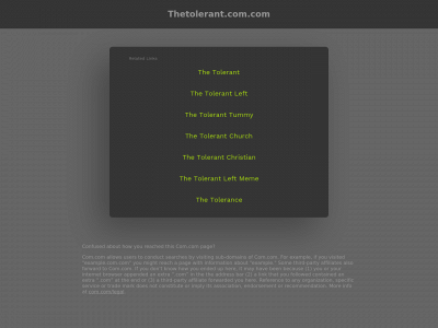 thetolerant.com.com snapshot