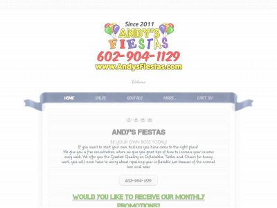 www.andysfiestas.com snapshot