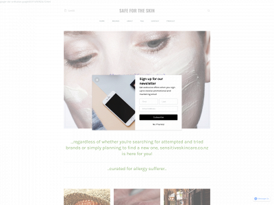 www.sensitiveskincare.co.nz snapshot