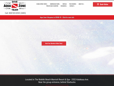 www.aquazonescuba.com snapshot