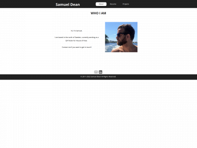 samuel-dean.com snapshot
