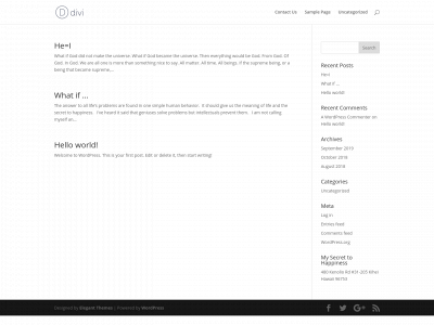 mysecrettohappiness.com snapshot