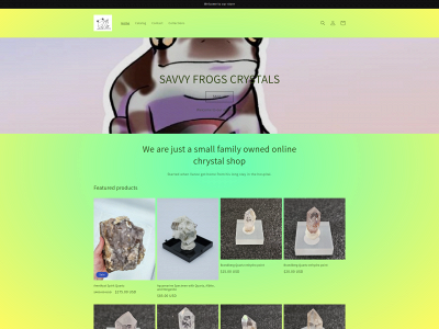 savvyfrogscrystals.com snapshot