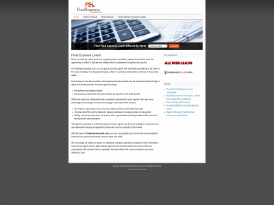 finalexpenseleads.com snapshot