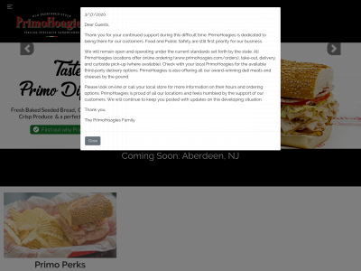primohoagies.com snapshot
