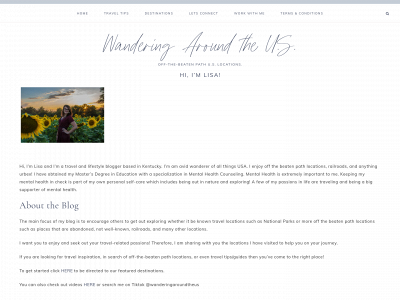 wanderingaroundtheus.com snapshot
