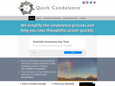 quickcondolence.com snapshot