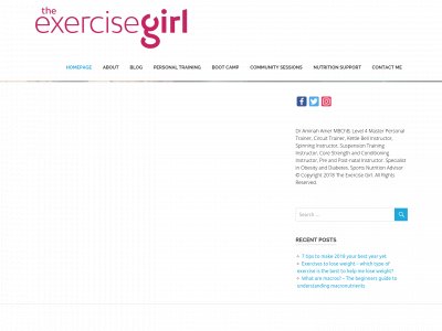 theexercisegirl.com snapshot