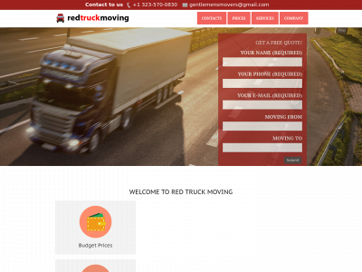 redtruckmoving.com snapshot