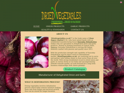 driedvegetables.co.uk snapshot