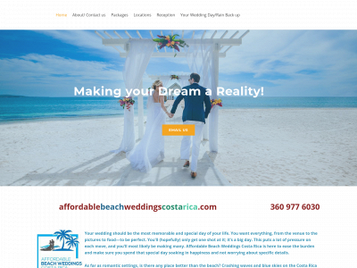 affordablebeachweddingscostarica.com snapshot