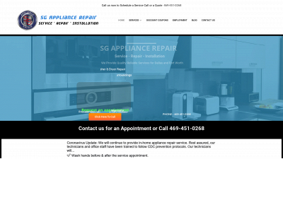 sgappliancerepair.com snapshot