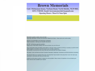brown-memorials.co.uk snapshot
