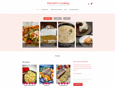 harriettscooking.com snapshot
