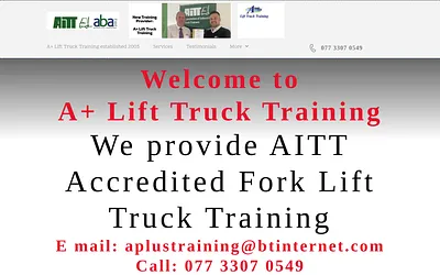 apluslifttrucktraining.co.uk snapshot