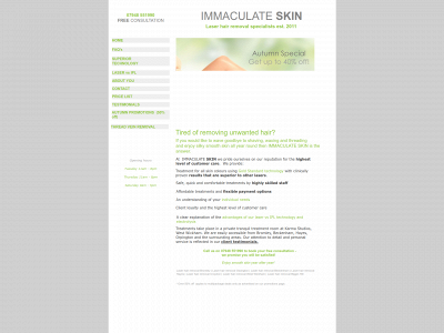 immaculateskin.co.uk snapshot
